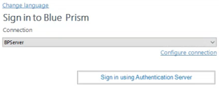 使用 Authentication Server 登录 Blue Prism