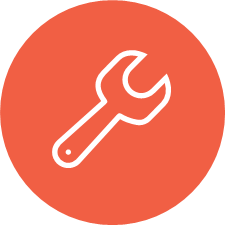 Icon shoing a wrench, to indicate administration
