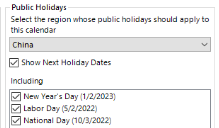 Public holidays for China