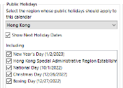 Public holidays for Hong Kong