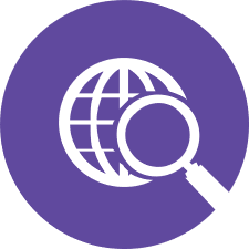 Symbol mit einem Globus zur Darstellung einer Übersicht
