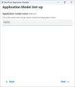 Application Model name screen