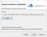Desktop client installtion: Remote connection configuration