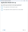 Pantalla de la aplicación destino de Application Modeller