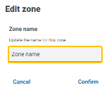 Edit zone name window