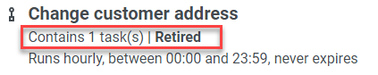 Retired schedule example